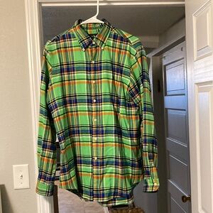 Men’s Polo Shirt Rainbow Medium Button Down